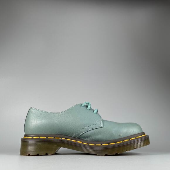 Doc Dr. Martens 23886 Women\'s 5 Green Leather Oxfords Casual Shoes Loafers EUC